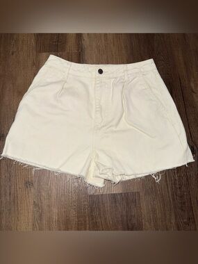 AFRM Women's Raw-Hem Cream High-Rise Shorts